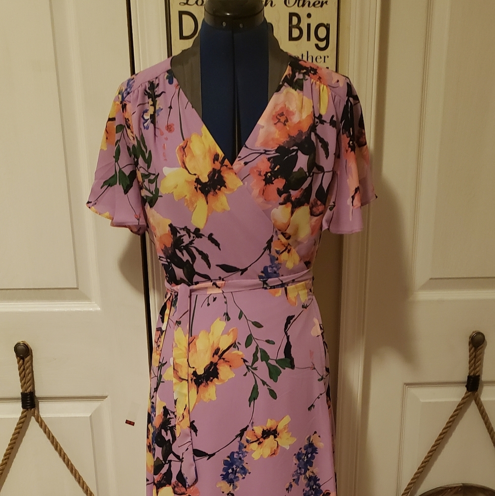 Floral wrapped dress